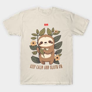 Keep calm and sloth on T-Shirt